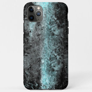 Capa Para iPhone 11 Pro Max Textura fibrosa estranha em azul claro e preto