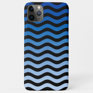 Capa Para iPhone 11 Pro Max Tiras de onda de matizes azuis