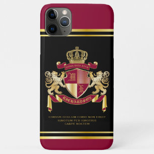 Capa Para iPhone 11 Pro Max Torne o seu Casaco de armas emblema de leão Dourad
