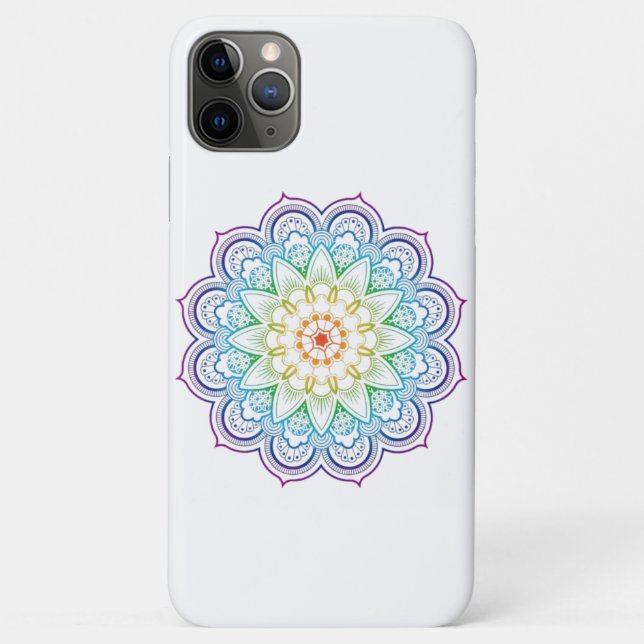 Capa Para iPhone 11 Pro Max Trendy Mandala Datura Flower (Verso)