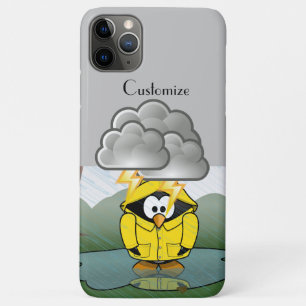 Capa Para iPhone 11 Pro Max Trocando Rainy Day Pinguin Thunder_Cove