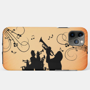 Capa Para iPhone 11 Pro Max Trompet Section Jazz Music Orange