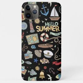 Capa Para iPhone 11 Pro Max Tropic de Diversão Náutica da Praia de Hello Summe