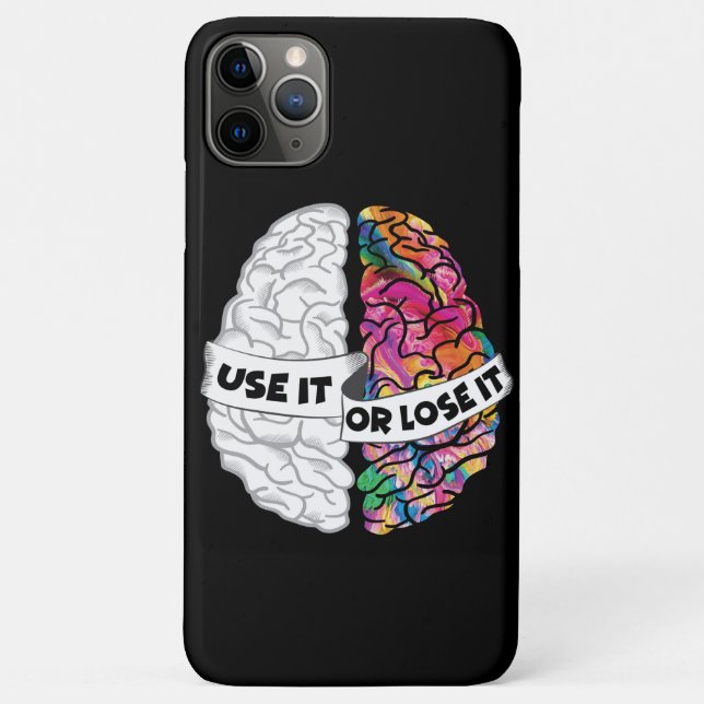 Capa Para iPhone 11 Pro Max Use Ou Perder - Cérebro Engraçado (Verso)