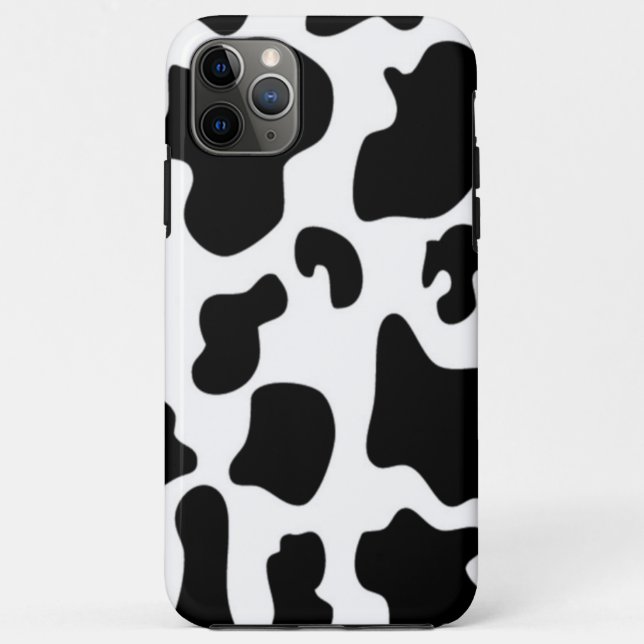 Capa Para iPhone 11 Pro Max Vaca Preta e Branca (Verso)