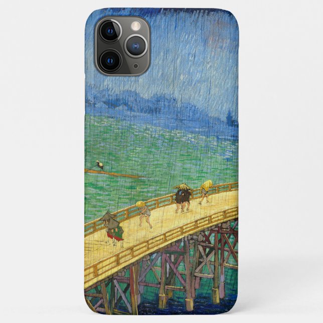 Capa Para iPhone 11 Pro Max Van Gogh A Ponte na Chuva segundo Hiroshige (Verso)