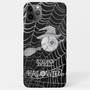 Capa Para iPhone 11 Pro Max Vassoura-de-bruxa do Halloween, olho assustador, t