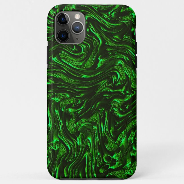 Capa Para iPhone 11 Pro Max Verde metálico texturizado (Verso)
