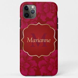 Capa Para iPhone 11 Pro Max Vermelho e Dourado asiático personalizado