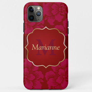 Capa Para iPhone 11 Pro Max Vermelho e Dourado asiático personalizado