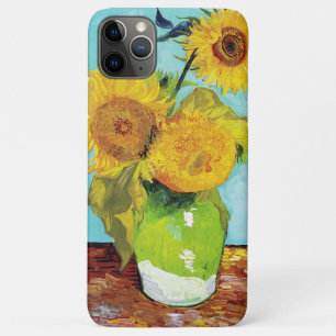 Capa Para iPhone 11 Pro Max Vincent Van Gogh Três Girassóis num Vaso