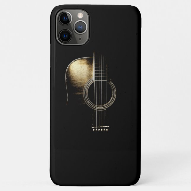 Capa Para iPhone 11 Pro Max Violão Acústico Lite (Verso)