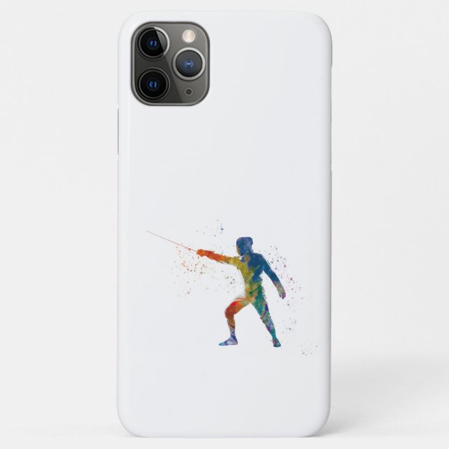 Capa Para iPhone 11 Pro Max watercolor fencing (Verso)