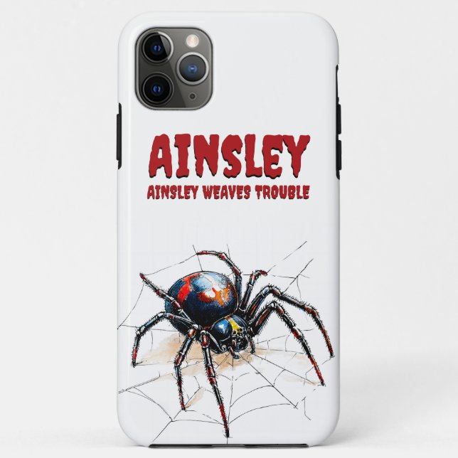 Capa Para iPhone 11 Pro Max Weaves Trouble Spider Engraçado Design (Verso)