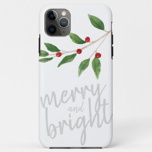 Capa Para iPhone 11 Pro Max Winterberry de Natal de Feliz e Feriado Brilhante