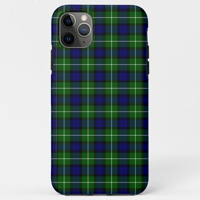Capa Para iPhone 11 Pro Max Xadrez azul verde Lamont tartan (Verso)