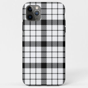 Capa Para iPhone 11 Pro Max Xadrez branca preta MacFarlane tartan