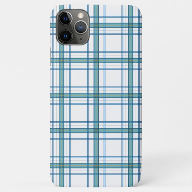 Capa Para iPhone 11 Pro Max Xadrez em turquesa... (Verso)