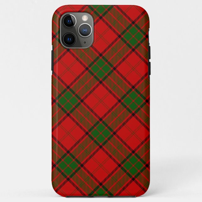 Capa Para iPhone 11 Pro Max Xadrez verde-vermelha Maxwell tartan (Verso)