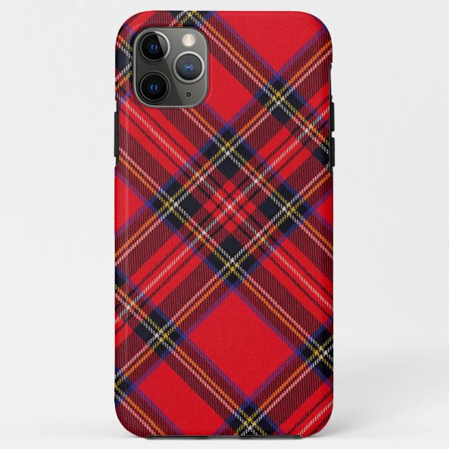 Capa Para iPhone 11 Pro Max Xadrez vermelha de Stewart tartan (Verso)
