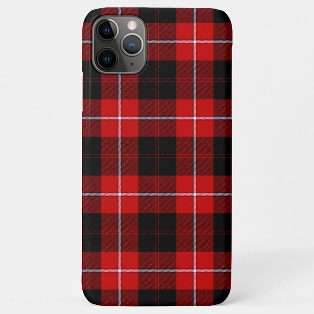 Capa Para iPhone 11 Pro Max Xadrez Vermelho e Preto Cunningham Tartan (Verso)