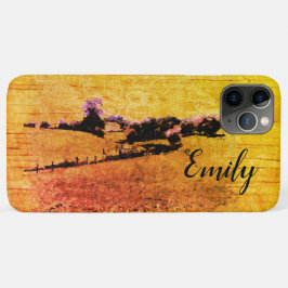 Capa Para iPhone 11 Pro Max Yello Countryside Doodle & your name