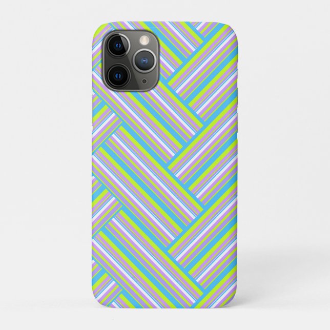 Capa Para iPhone 11 Pro MAZIPOODLES Stripes Spaghetti 54 Herringbone  (Verso)