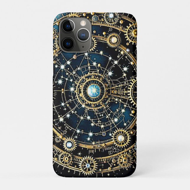 Capa Para iPhone 11 Pro Mecanismo Celestial Arte Cósmica (Verso)