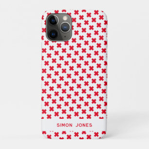 Capa Para iPhone 11 Pro Médico Personalizado - Padrão Simples da Cruz Verm