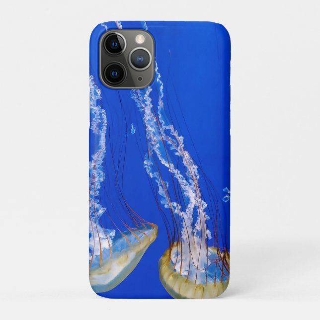 Capa Para iPhone 11 Pro medusa em água azul (Verso)