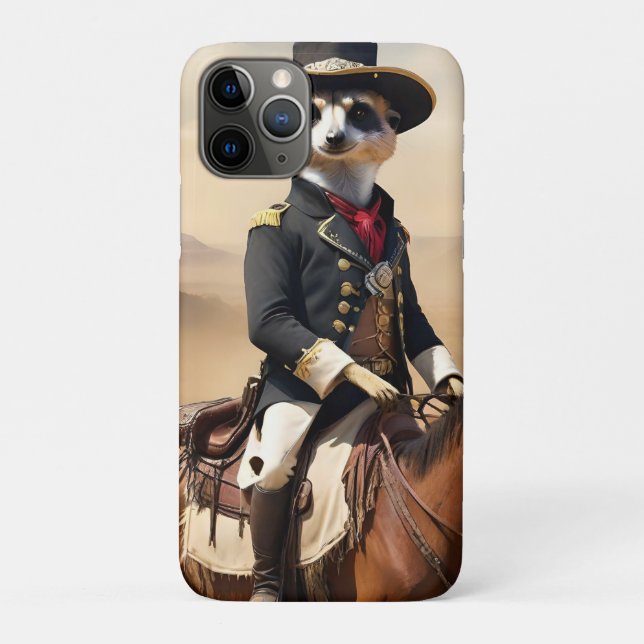 Capa Para iPhone 11 Pro Meerkat Em Um Cavalo Pode Ser O Único Estranho (Verso)