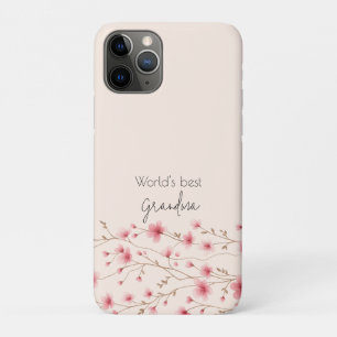 Capa Para iPhone 11 Pro Melhor Avó do Mundo - Pastel Floral Personalizado