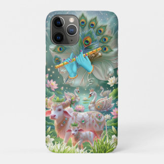 Capa Para iPhone 11 Pro Melodia Divina do Senhor Krishna: Flauta Sagrada,