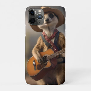 Capa Para iPhone 11 Pro Melodias da Savana A Meerkat Guitar Serenade,