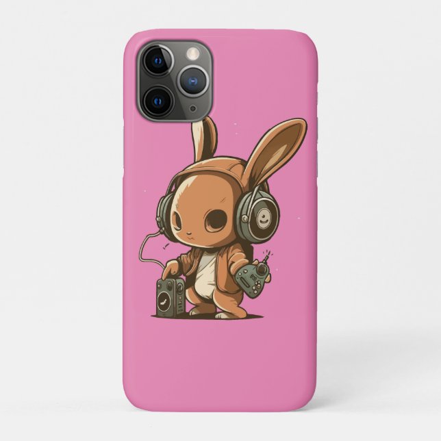 Capa Para iPhone 11 Pro Melódico Bunny: Uma Viagem Musical (Verso)