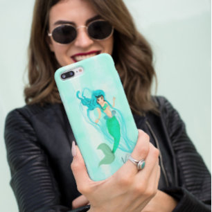 Capa Para iPhone 11 Pro Mermaid Green Tail Girly Blue Pessoal