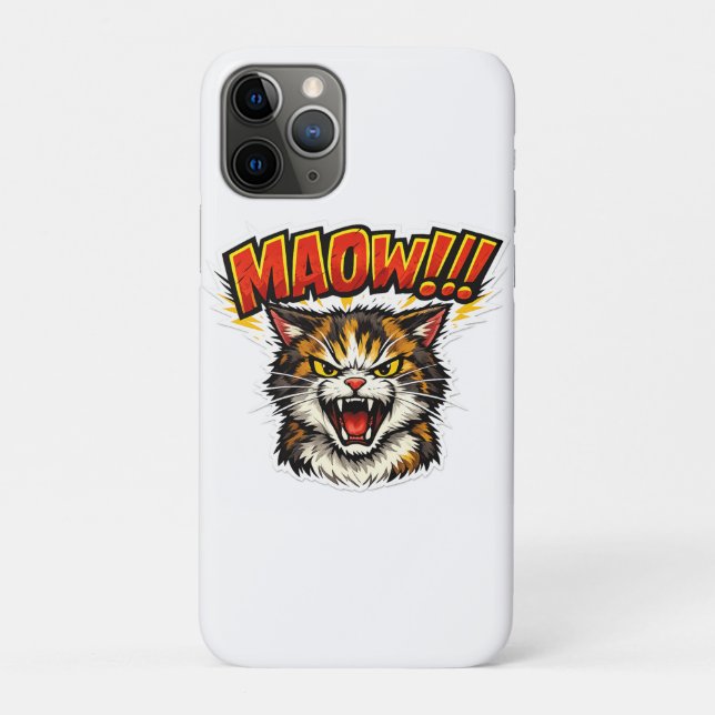 Capa Para iPhone 11 Pro Miaow!! | Funny Cat Phone Case for Cat Lovers (Verso)
