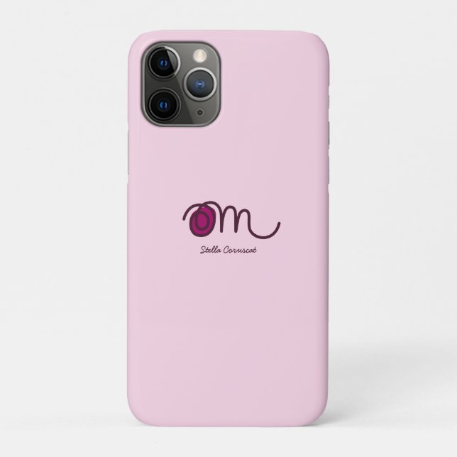 Capa Para iPhone 11 Pro Minimalistic Om Handwritten Personalized (Verso)
