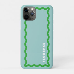 Capa Para iPhone 11 Pro Mint e Verde Brilhante com Texto