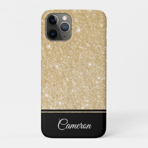 Capa Para iPhone 11 Pro Minúsculo Elegante Faux Dourado Briter e Preto