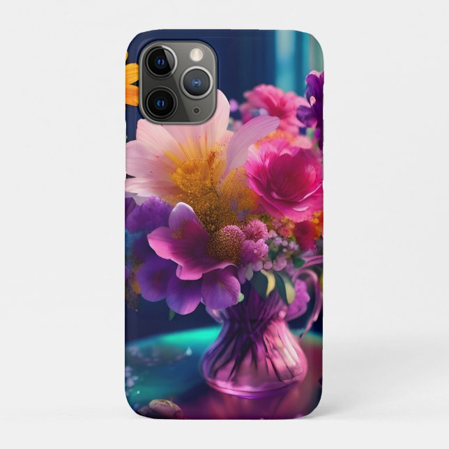 Capa Para iPhone 11 Pro Mistura de Flores Vase 1 (Verso)