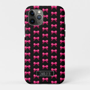 Capa Para iPhone 11 Pro Modelo de fita colada cor-de-rosa de 8 bits preto