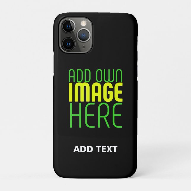 CAPA PARA iPhone 11 PRO MODELO DE TEXTO DE IMAGEM NEGRA SIMPLES EDITÁVEL M (Verso)
