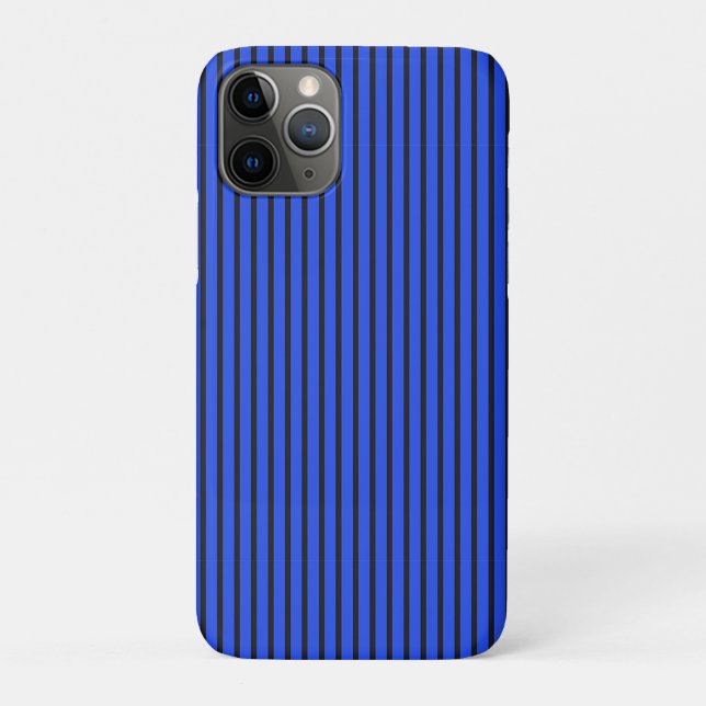 Capa Para iPhone 11 Pro Modern Blue Striped Simple Chic Design (Verso)