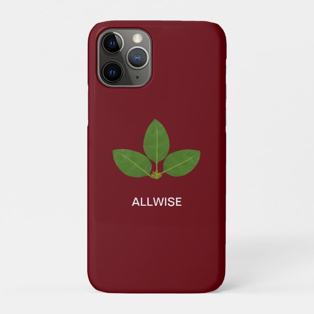 Capa Para iPhone 11 Pro Modern Green Laurel deixa Crimson (Verso)