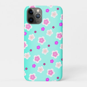 Capa Para iPhone 11 Pro Modern Spring aqua gradient purple flora pattern