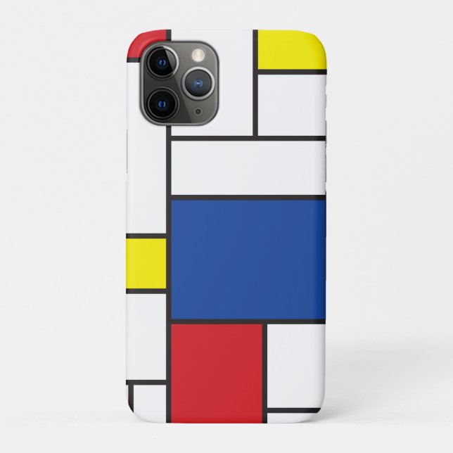 Capa Para iPhone 11 Pro Mondrian Minimalist Geométrico De Stijl Modern Art (Back)