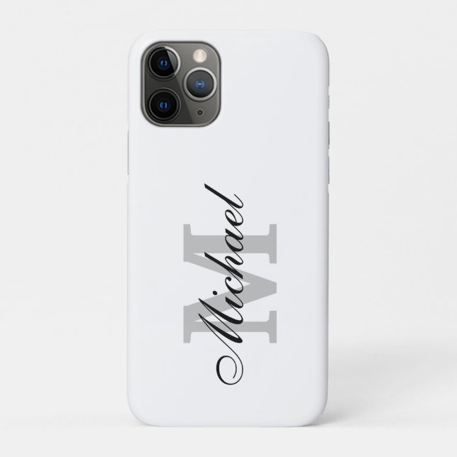 Capa Para iPhone 11 Pro Monograma de Nome Personalizado (Verso)