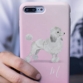 Capa Para iPhone 11 Pro Monograma de Poodô Rosa-Rosa-Rosa-Cão