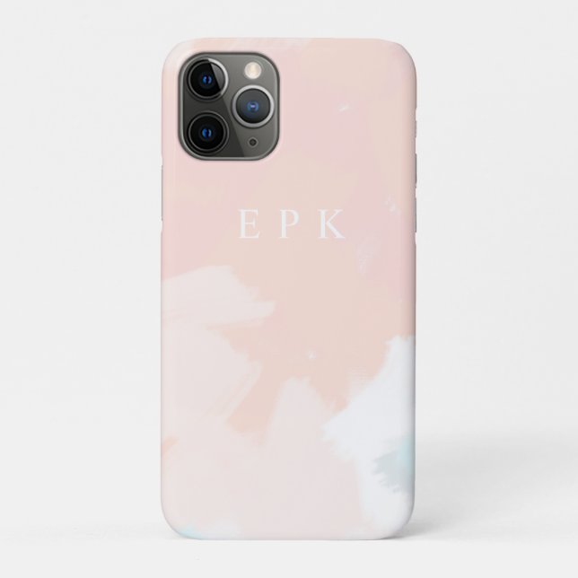 Capa Para iPhone 11 Pro Monograma do Pastel Springtime (Verso)